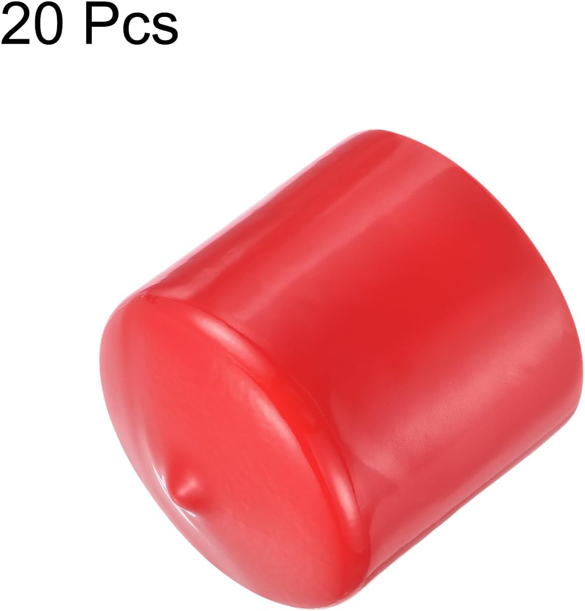 uxcell 20pcs Rubber End Caps 39mm ID Vinyl Round Tube Bolt Cap Cover Thread Protectors Red