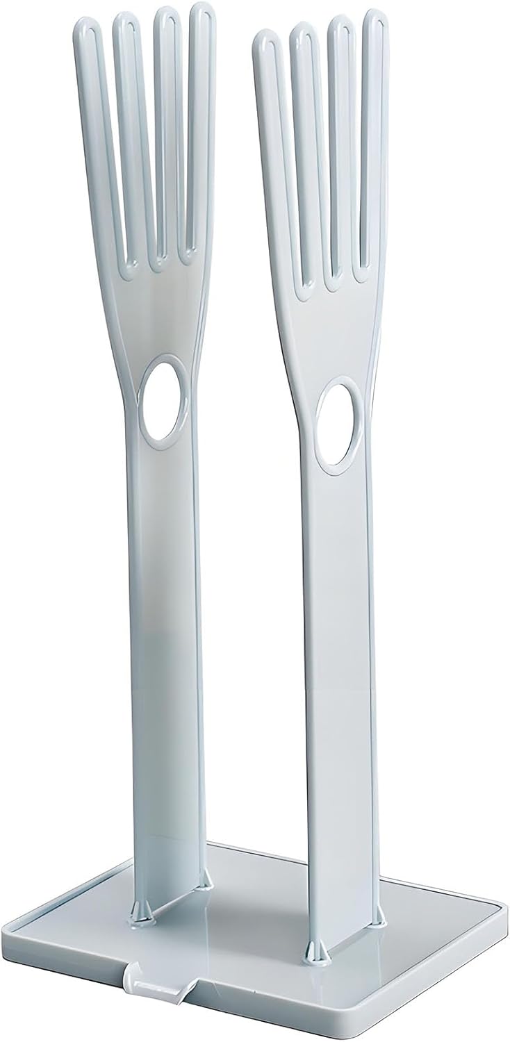 Kitchen Glove Holder Kitchen Glove Stand Holder Rubber Glover Drying Dryer Rack Reusable Rubber Glove Clothes Drying Rack for Dish Gloves and Rags (Blue)