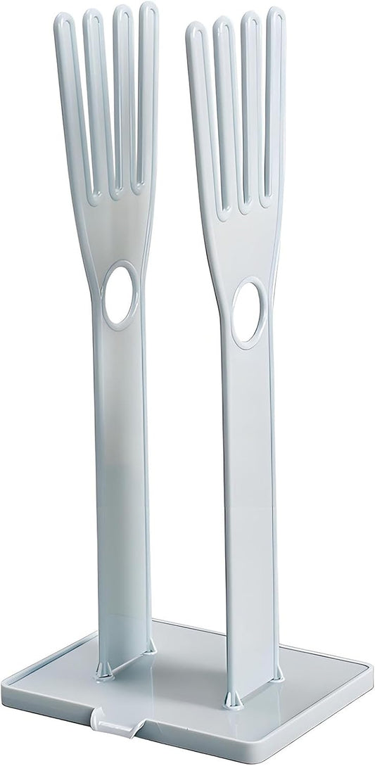 Kitchen Glove Holder Kitchen Glove Stand Holder Rubber Glover Drying Dryer Rack Reusable Rubber Glove Clothes Drying Rack for Dish Gloves and Rags (Blue)