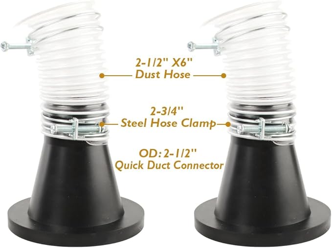 O'SKOOL 2-1/2" Dust Collection Steel Port, 2 Pack, for 4-inch Magnetic Dust Collection Coupler (Magnetic Port is not Included)