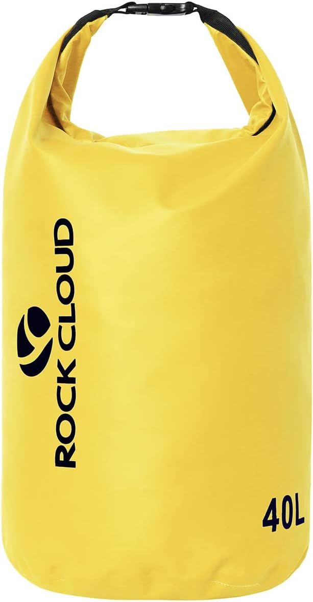 ROCK CLOUD Dry Bag Waterproof 40L Dry Sack for Kayaking Rafting Boating Beach Surfing Swimming Canoe Camping Hiking Fishing Ski, Yellow