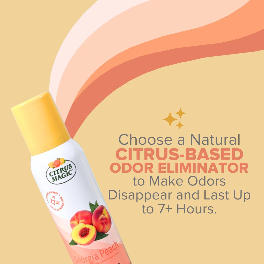 Citrus Magic Odor Eliminating Air Freshener Spray, Georgia Peach, 3-Ounce, Pack of 3