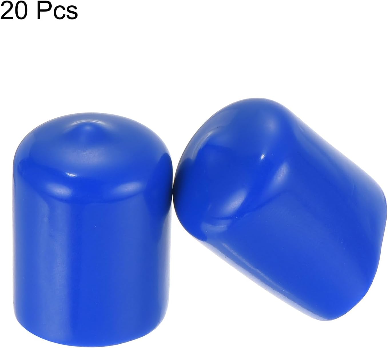 uxcell 20pcs Rubber End Caps 21mm ID Vinyl Round Tube Bolt Cap Cover Screw Thread Protectors Blue