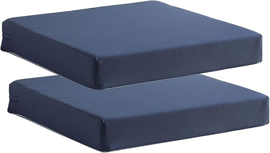 Patio Chair Cushions Non Slip Bottom Chair Pad with TiesSet of 2 Waterproof Square Outdoor Seat Cushion Replacement for Garden Swing Furniture 18x18 Inch, Navy Blue