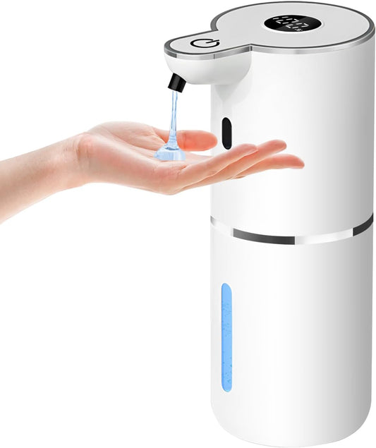 Automatic Liquid Soap Dispenser,6 Level Adjustable Liquid, Wall Mount Soap Dispenser,USB Rechargeable with LED Display,12.8oz/ 380ml Touchless Hand & Dish Dispenser for Bathroom, Kitchen