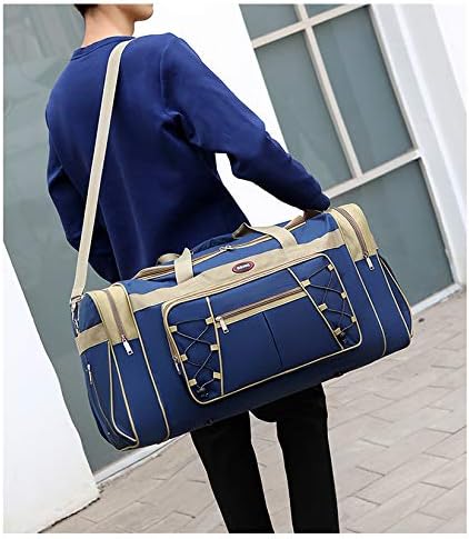 Travel Duffle Bags for Men 26" Weekender Over Night Carry On Bag Lightweight Extra Large Oxford Duffel Gym Sturdy Luggage Water-proof foldable Holdall (Blue)