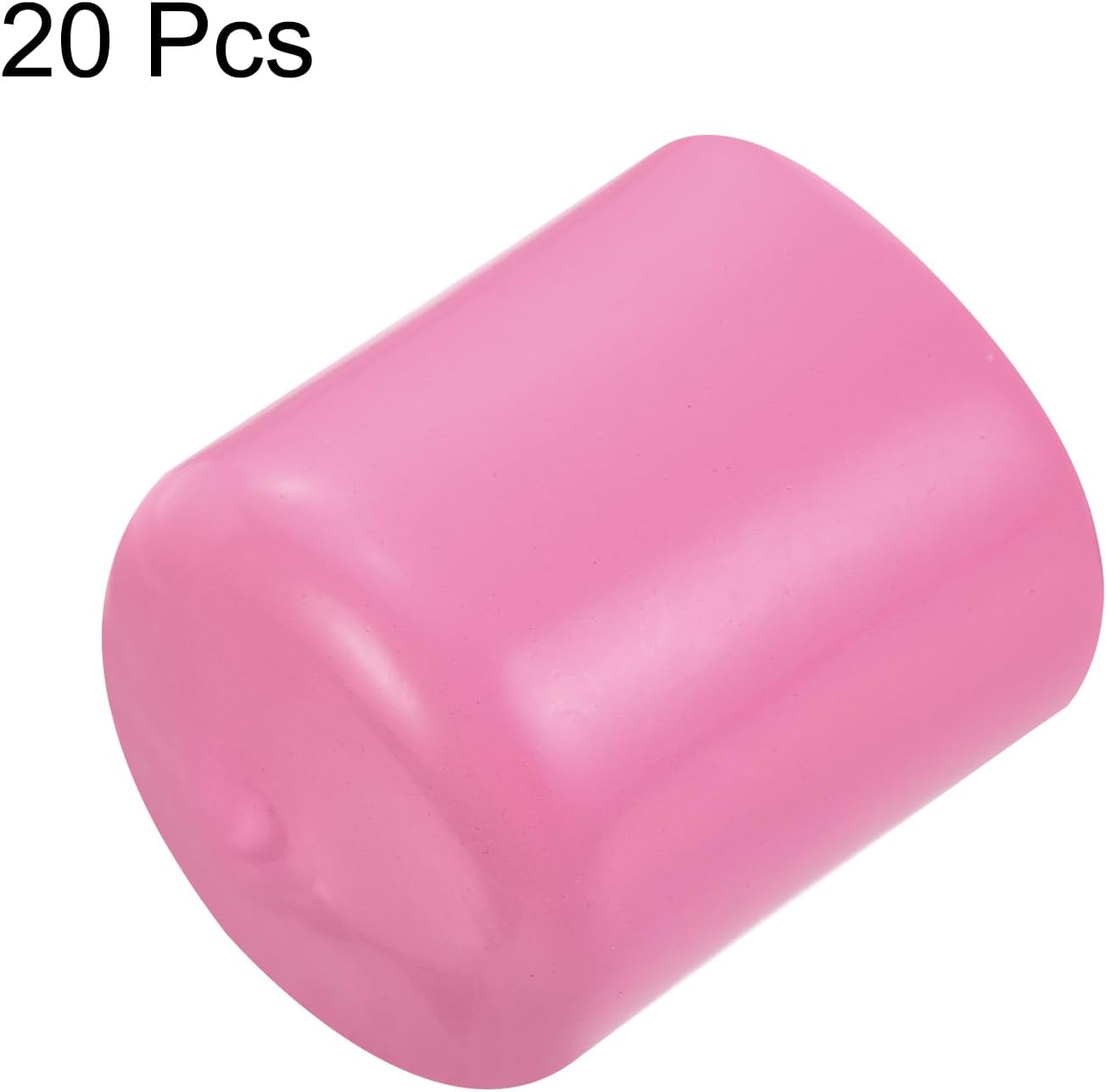 uxcell 20pcs Rubber End Caps 22mm(7/8 inch) ID Vinyl PVC Round Tube Bolt Cap Cover Screw Thread Protectors Pink