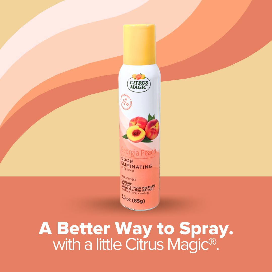 Citrus Magic Odor Eliminating Air Freshener Spray, Georgia Peach, 3-Ounce, Pack of 3