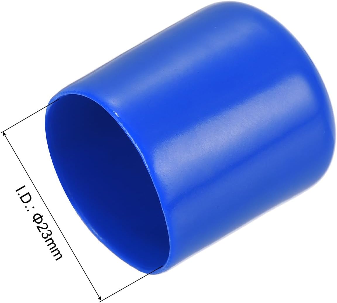 uxcell 20pcs Rubber End Caps 23mm ID Vinyl Round Tube Bolt Cap Cover Screw Thread Protectors Blue