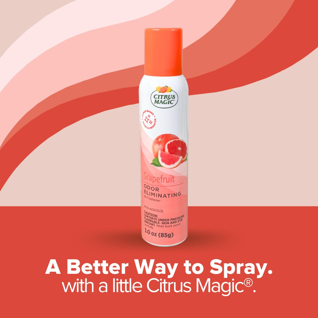 Citrus Magic Odor Eliminating Air Freshener Spray, Grapefruit, 3-Ounce, Pack of 3