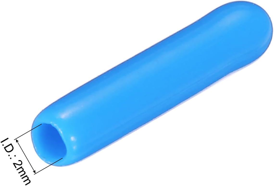 uxcell 20pcs Rubber End Caps 2mm(1/16") ID Vinyl PVC Round Tube Bolt Cap Cover Screw Thread Protectors,Light Blue