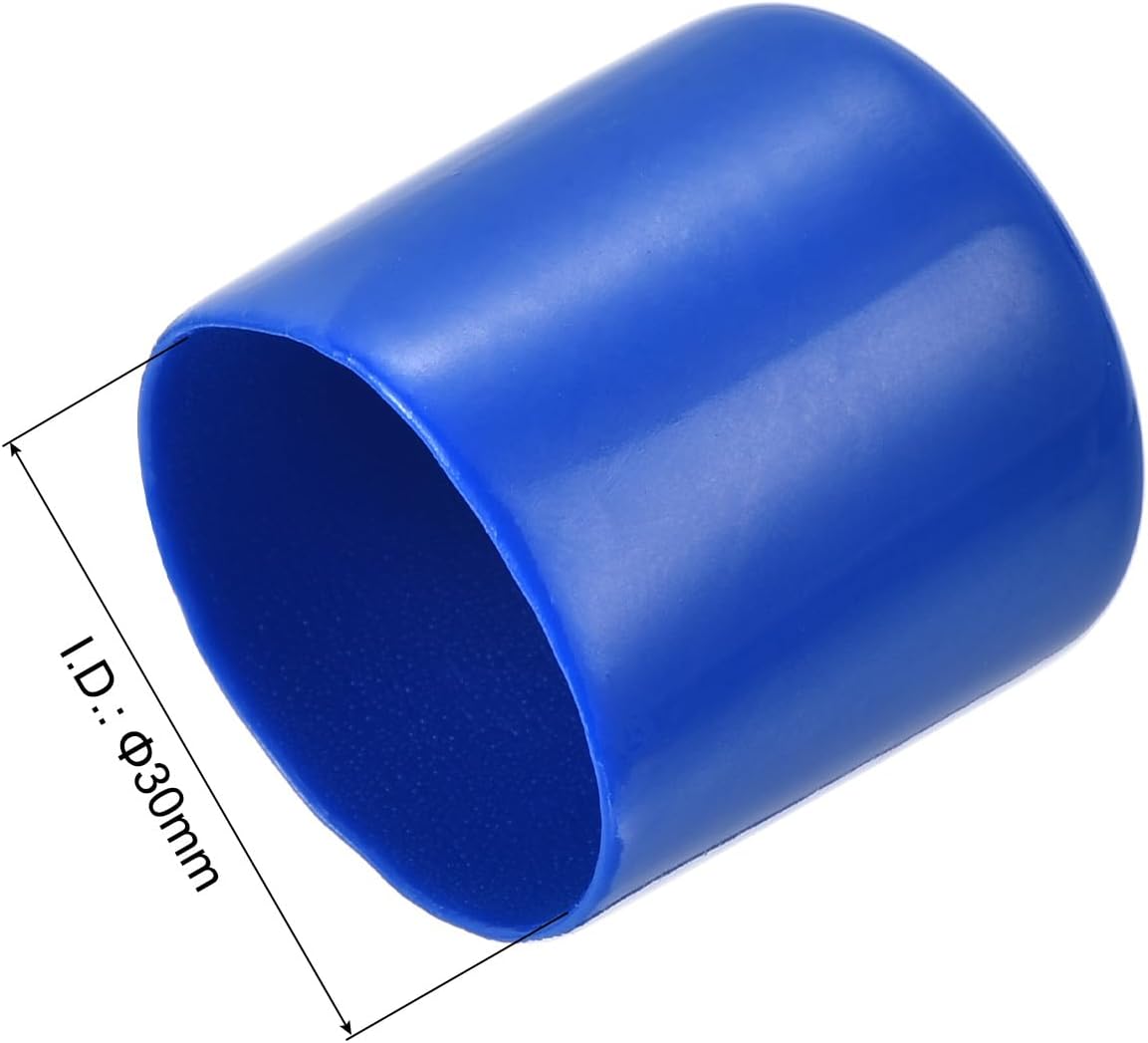 uxcell 20pcs Rubber End Caps 30mm ID Vinyl PVC Round Tube Bolt Cap Cover Screw Thread Protectors Blue