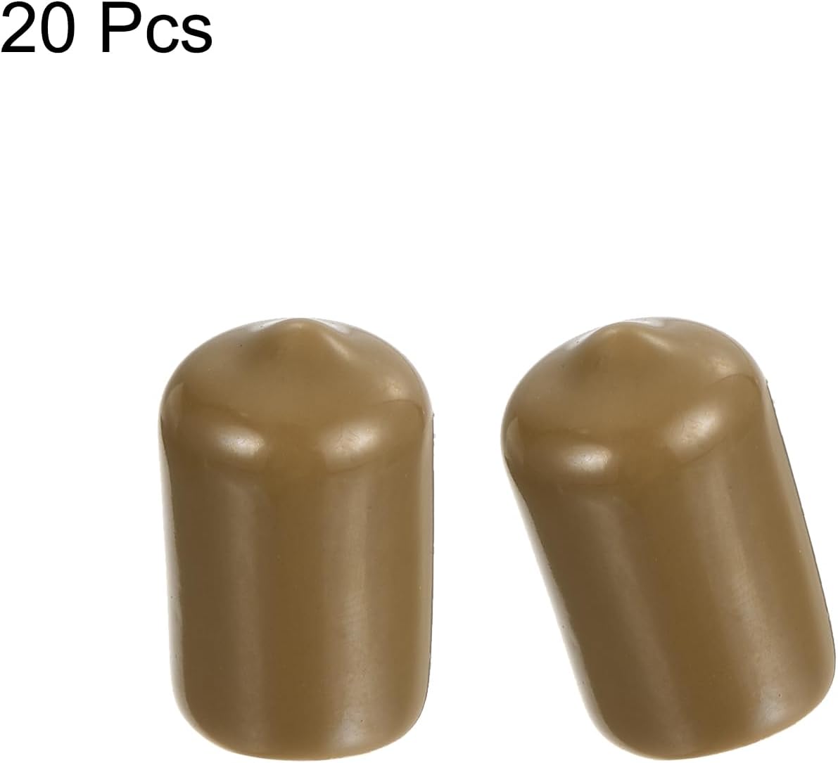 uxcell 20pcs Rubber End Caps 12.5mm(1/2") ID Vinyl PVC Round Tube Bolt Cap Cover Screw Thread Protectors Light Brown