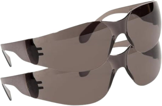 Quest Protective Apparel Safety Glasses for Men and Women - Anti Fog Safety Goggles for Shooting, Lab, or Construction – Polycarbonate Eye Protection [Smoke & Pack of 2]