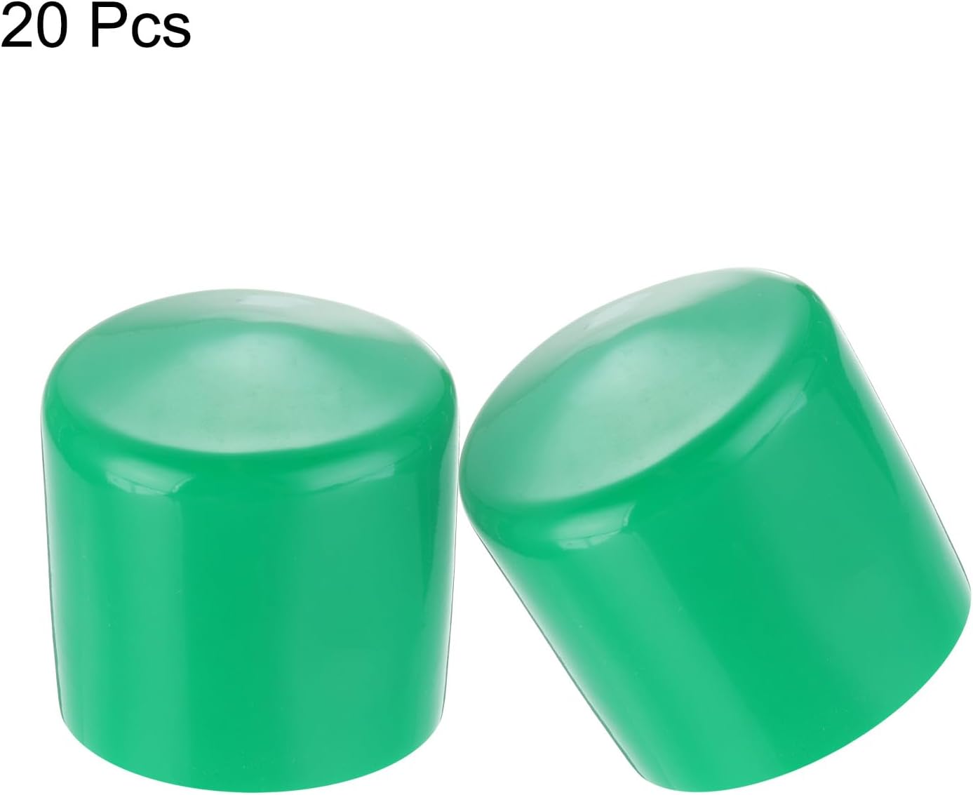 uxcell 20pcs Rubber End Caps 47mm(1 7/8") ID Vinyl PVC Round Tube Bolt Cap Cover Screw Thread Protectors Dark Green