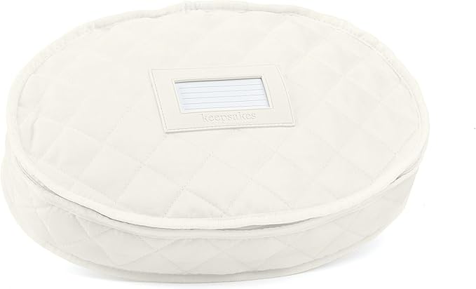 Covermates Keepsakes - Serveware Storage - Padded Protection - ID Window - Stain Resistant - Machine Washable - China Storage, Cream