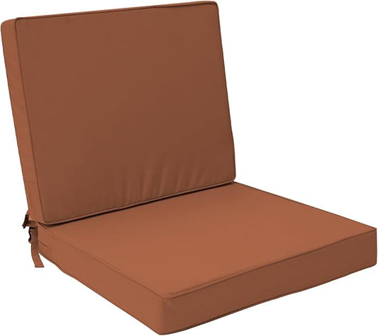 Outdoor Deep Seat Cushion Set 19" x 19", Water Repellent & Fade Resistant Cushion for Patio Furniture, Back & Seat Cushion with Removable Covers for Sofa, Couch, Red