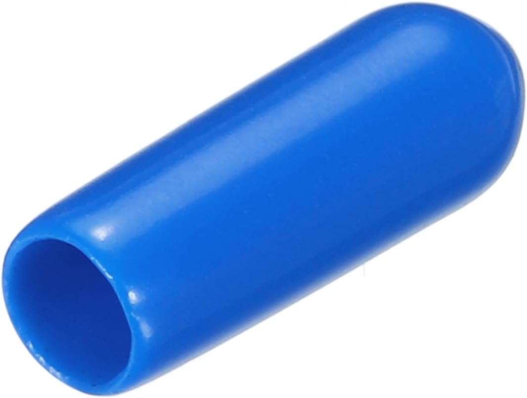 uxcell 20pcs Rubber End Caps 4.5mm ID Vinyl PVC Round Tube Bolt Cap Cover Screw Thread Protectors Blue