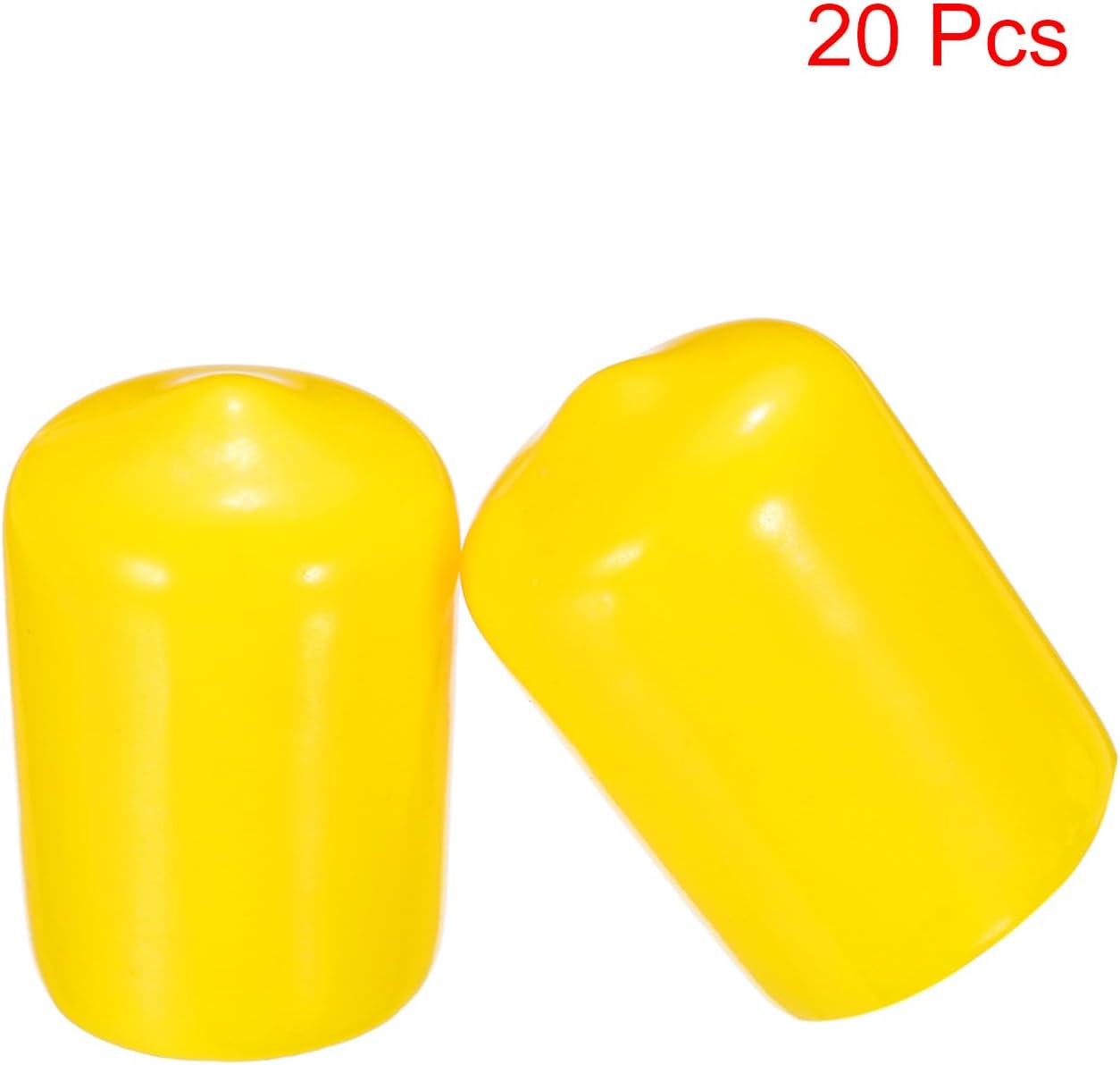 uxcell 20pcs Rubber End Caps 15mm ID Vinyl PVC Round Tube Bolt Cap Cover Screw Thread Protectors Yellow