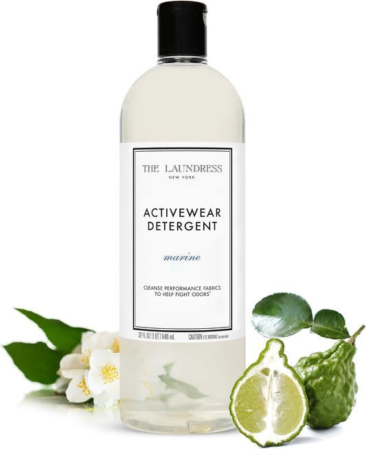 The Laundress Activewear Laundry Detergent, 32 Oz, Marine Fragrance, 4-in-1 Enzyme Blend for Workout Performance Fabrics, Fights Sweat Odors & Stains, USDA Certified Biobased Product (90%)