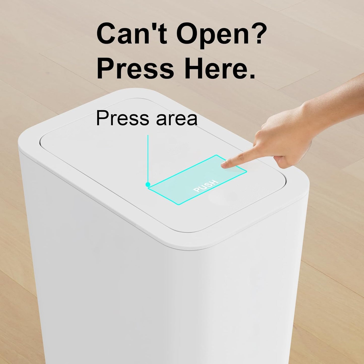 N. NETDOT 3 Pack 10L / 2.6 Gallon Small Trash Can with Lid,Bathroom Garbage Can with Pop-Up Lid,Waste Basket for Bathroom,Kitchen,Bedroom,Powder Room,Office,College (Black-Grey-Off White)