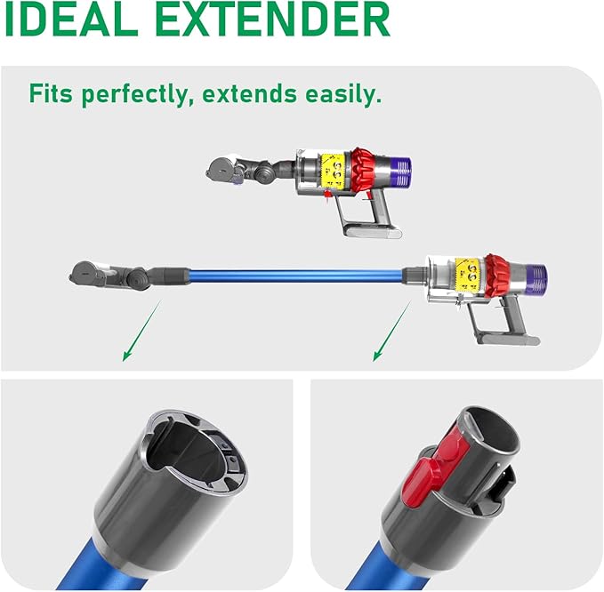 Replacement Extension Wand Tube Quick Release Compatible with Dyson V15 V11 V10 V8 V7 Vacuum Accessories Parts, 28.7in Extension Cleaner Attachment for Home Office Blue