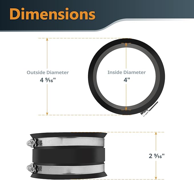 POWERTEC 70359 4" Dust Collection Hose Y-Fitting Connector with Blast Gate and Dust Control Flex Cuff, 1 Set