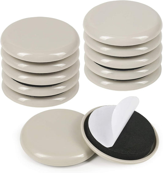 2 inches Stick Furniture Sliders, 12pcs Furniture Glides for Easy Moving on Carpet Hardwood (Beige)