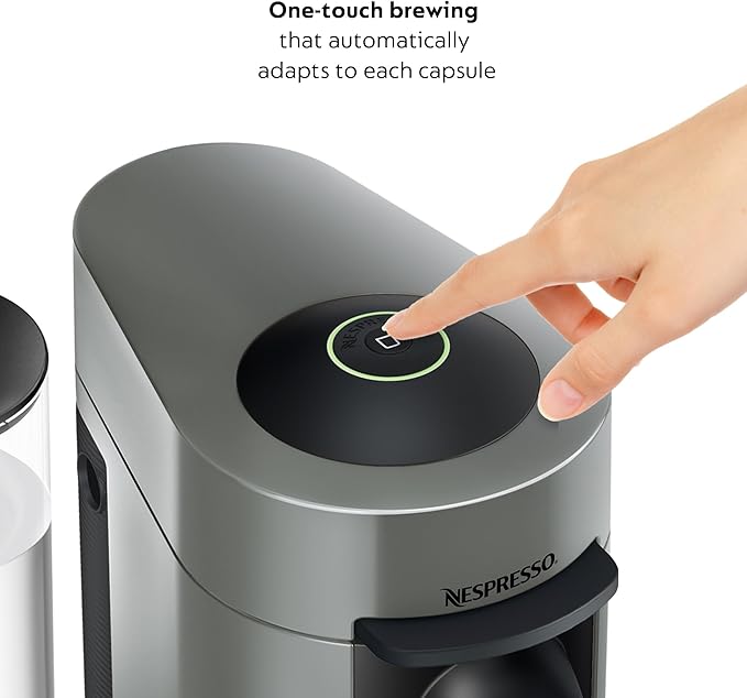 Nespresso Vertuo Plus Coffee and Espresso Maker by De'Longhi, Grey with Aeroccino Milk Frother