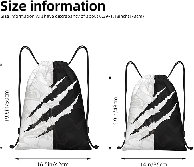 Cool Drawstring Bags Scratch Pattern Art Design Sport Gym Sack Drawstring Bag Black White Yin and Yang Design Stylish String Bag Yoga Bag for Men Women