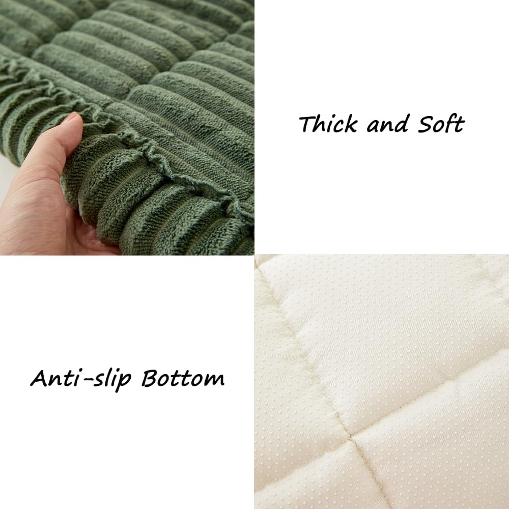 Couch Cover for Dogs Washable, Fuzzy Pet Couch Covers for 3 Cushion Sofa Pet Friendly, Non Slip Sofa Cover (Green, 27.6" x 59"/70 x 150cm)