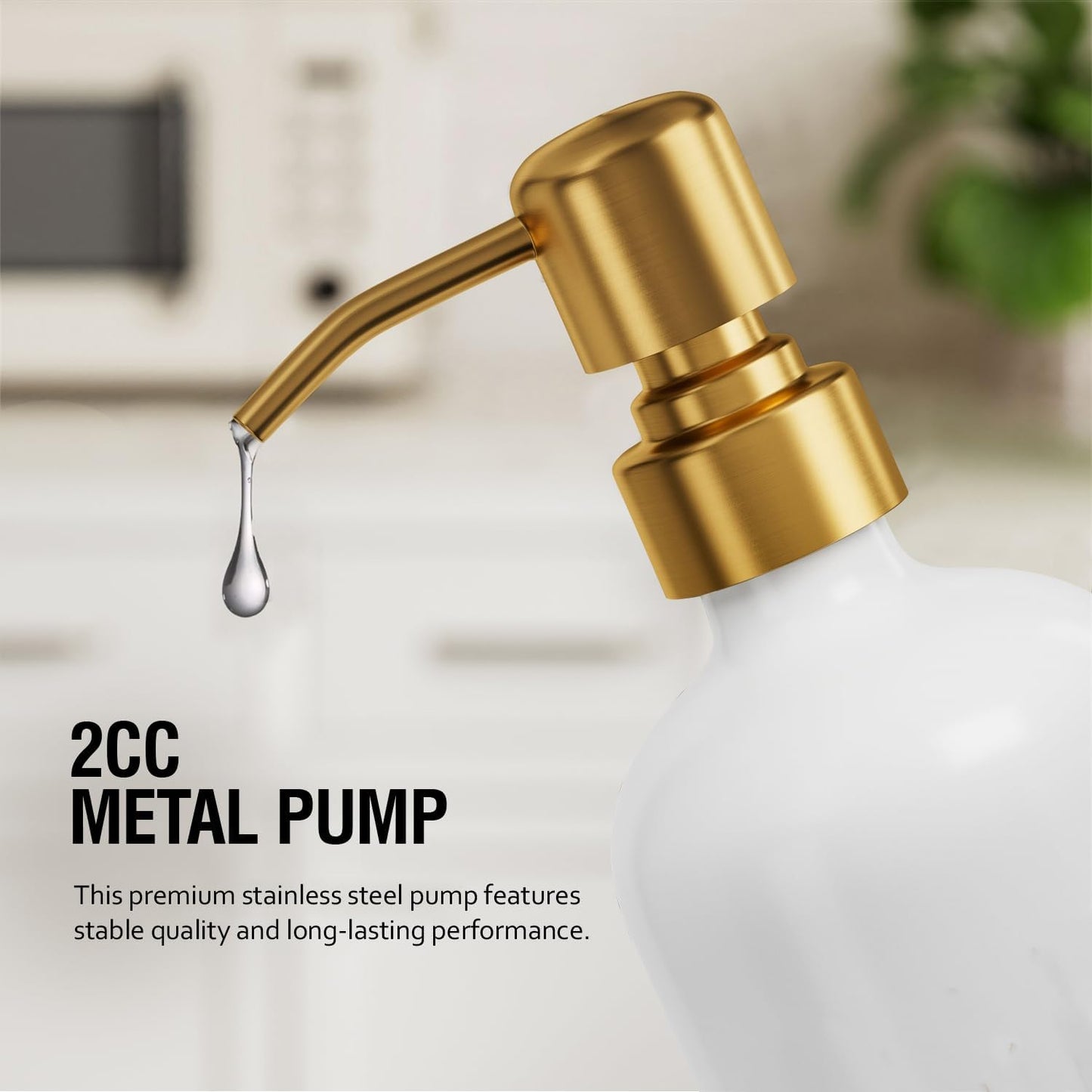 MOMEEMO Kitchen Soap Dispenser Set, Contains Dish and Hand Soap Dispenser, Suitable for Kitchen Counter Decor. (White)