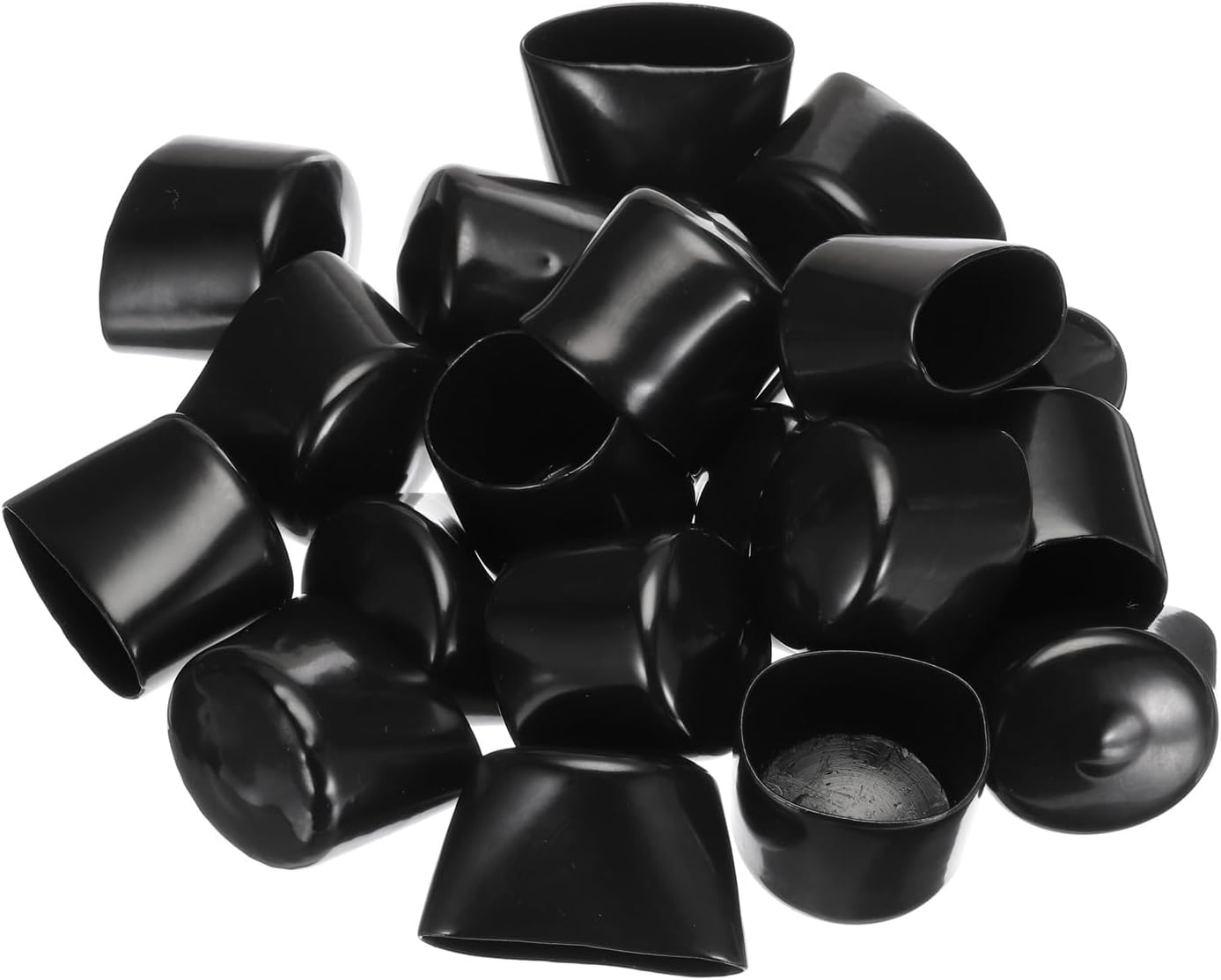 uxcell 20pcs Rubber End Caps 35mm ID Vinyl PVC Round Tube Bolt Cap Cover Screw Thread Protectors Black