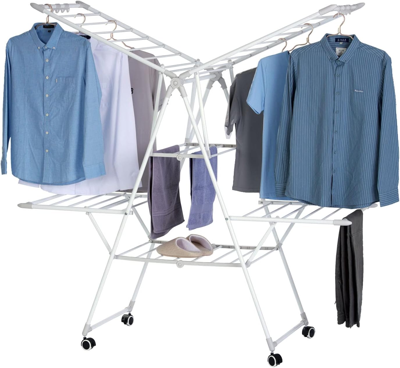 Gullwing Laundry Drying Rack, Space Saving Indoor & Outdoor Use, 61.81' x 22.84' x 51.18'