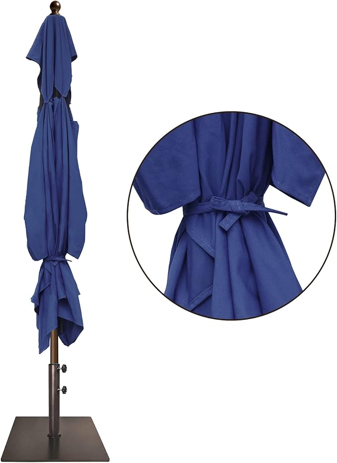 EliteShade USA 10-Year-Non-Fading 6.5x10Ft Rectangular Market Umbrella Patio Umbrella Outdoor Table Umbrella with Ventilation, Navy Blue