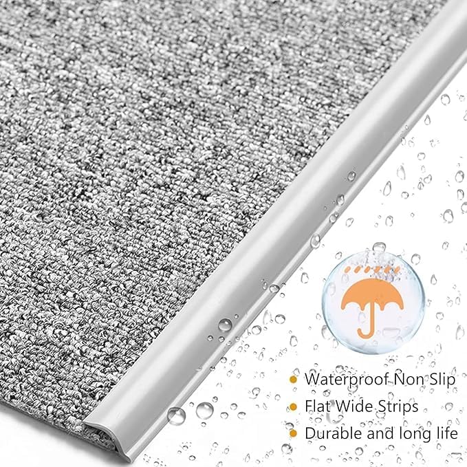 Self Adhesive Carpet Transition Strip with Edge Trim, Designed for Seamless Transitions from Carpet to Tile or Vinyl Floors, Perfect for Doorways.(Brown,25ft)