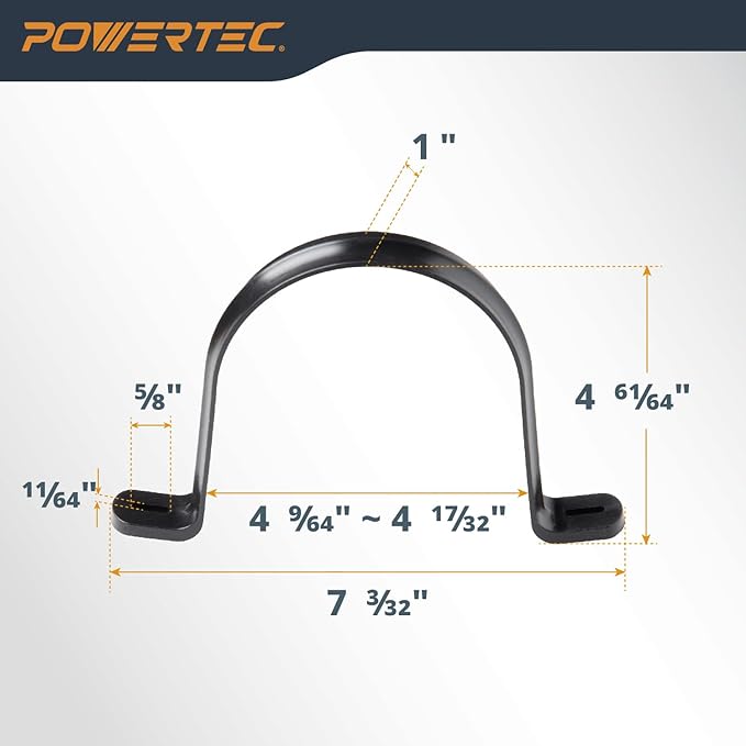 POWERTEC Clear PVC Pipe 4" x 36" Long, 1PK Plastic Tubing and 5PK Pipe Straps w/Anchors & Screws Compatible w/Dust Collection Fittings - Hose for Woodworking Tools (70401V)