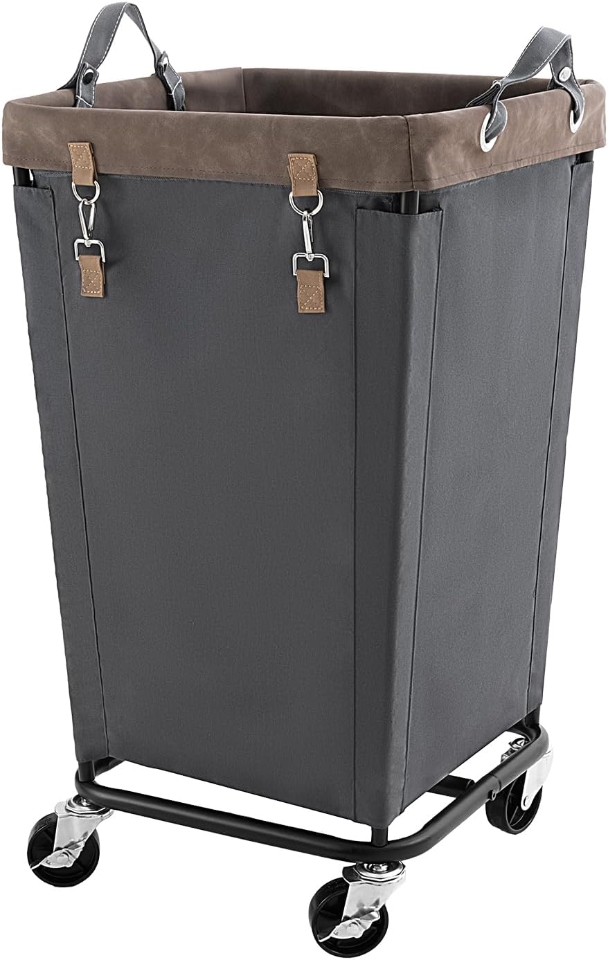StorageWorks 160L Laundry Basket with Wheels, Large Rolling Hampers for Clothing Organizer, Dirty Clothes Basket for Hotel, Home, Closet, Dorm, Grey