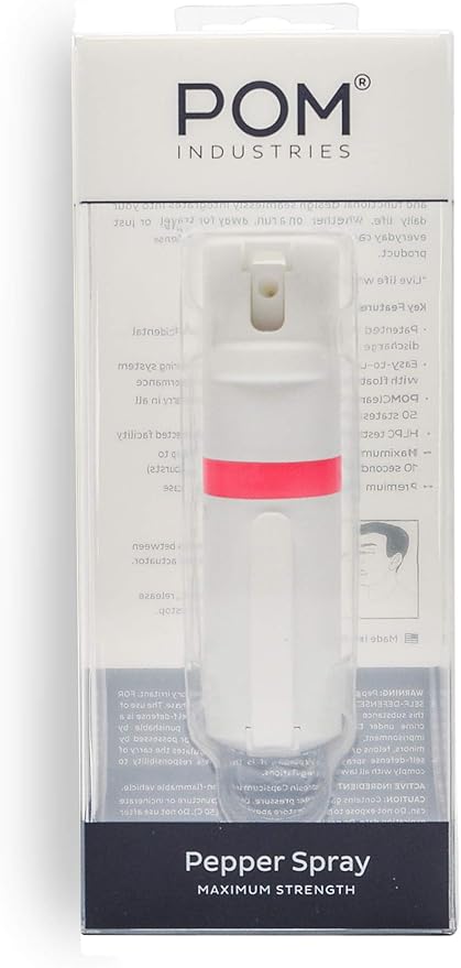 POM Pepper Spray Flip Top - Maximum Strength OC Spray for Self Defense - Tactical Compact & Safe Design - 25 Bursts & 10 ft Range - Powerful & Accurate Stream Pattern…