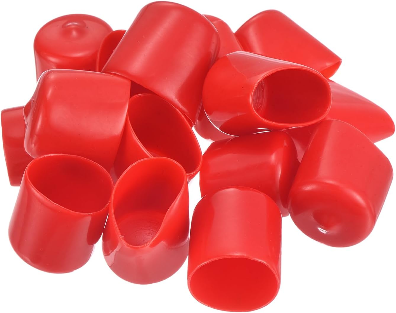 uxcell 20pcs Rubber End Caps 25mm ID Vinyl Round Tube Bolt Cap Cover Thread Protectors Red