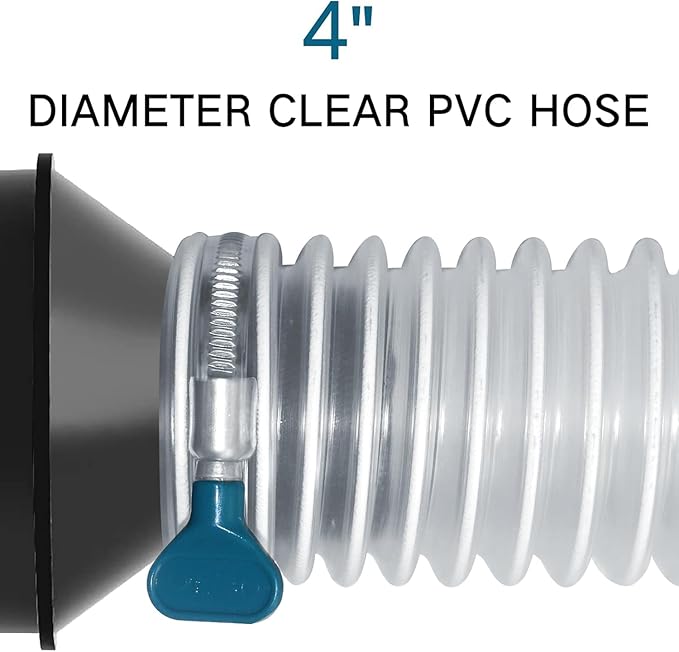 PVC Dust Collection Hose 4" x 20', Puncture Resistant Clear PVC Dust Collection Hose for dust collection systems