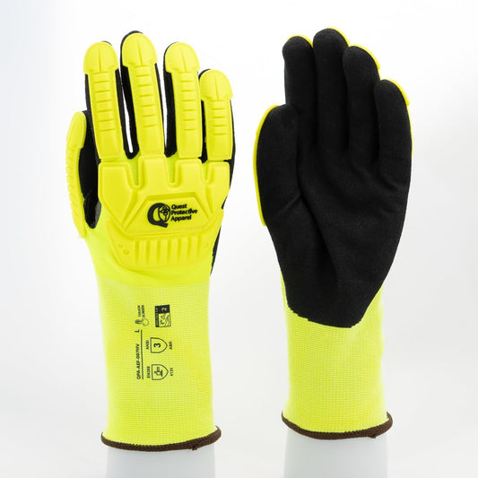 Quest Protective Apparel - High Visibility Cut Resistant Work Gloves - Puncture Resistant Safety Gloves for Men and Women Medium, 1 Pair