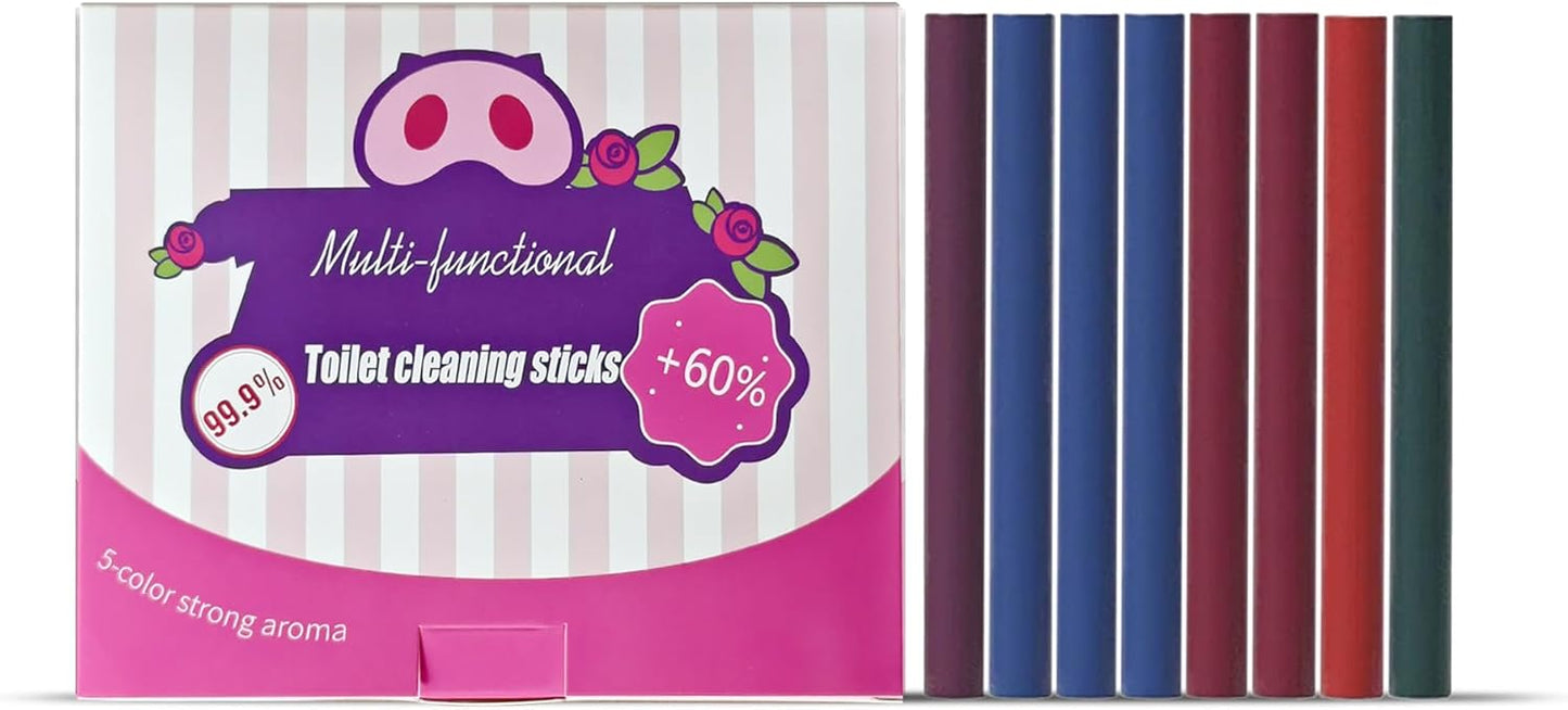Multi-Functional Toilet Cleaning Sticks, 5 Colors, Long-Lasting Tank Cleaner and Bowl Freshener