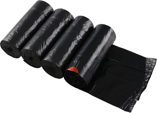 1.5 Gallon Drawstring Trash Bags, Small Black Garbage Bags, 208 Bags