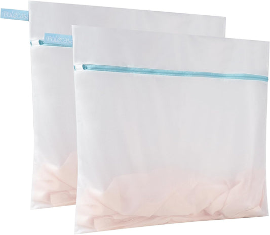 Polecasa 2Pcs 24 x 24 Inches Extra Durable Fine Mesh Laundry Bags with Sturdy Zipper for Delicates, Protect Clothes in Washing Machine, Laundry Room Essentials for College, Dorm (2 X-Large)
