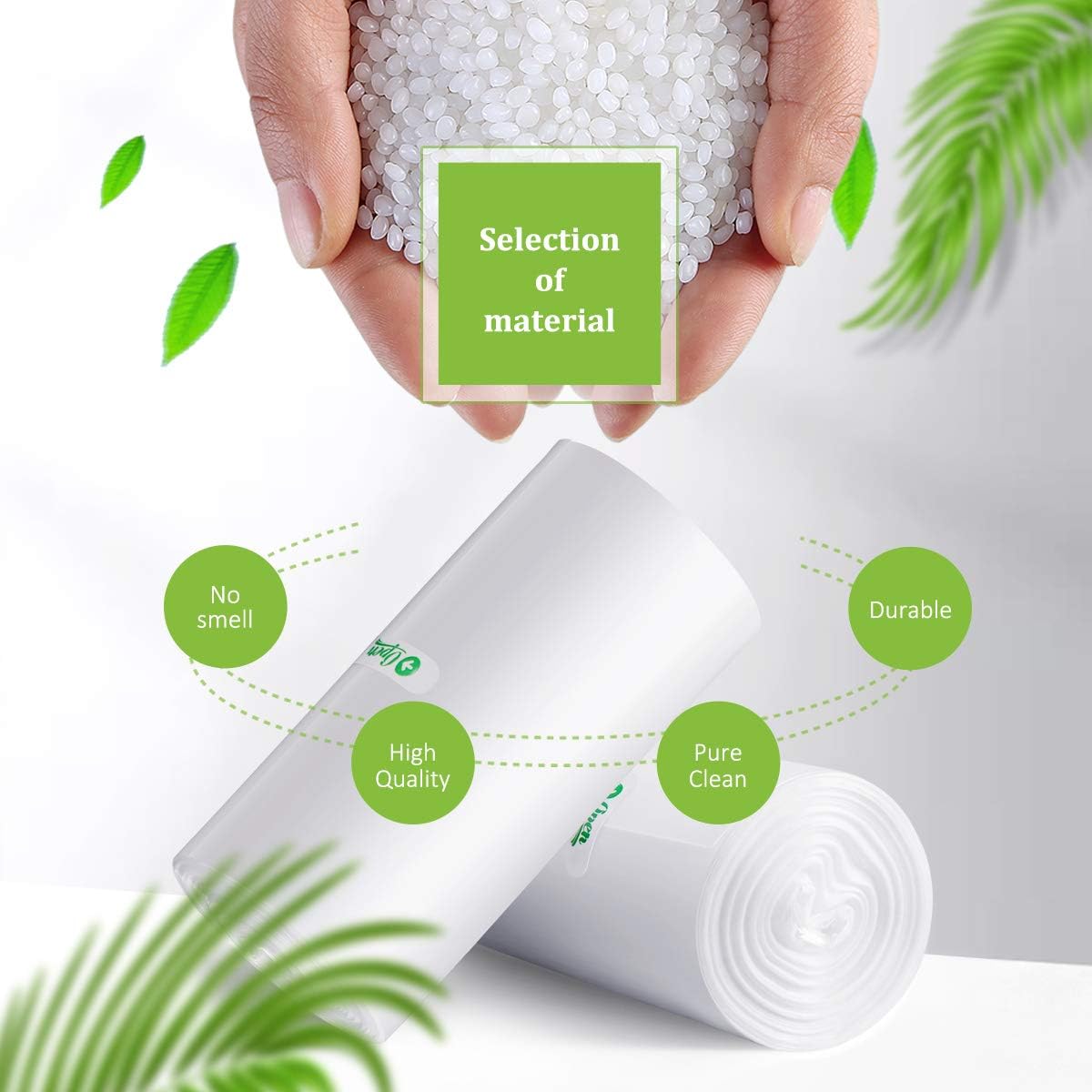 180 Counts 2 Gallon (1.8-2 Gal) Small Trash Bags Garbage Bags by RayPard, fit 1.6,1.8,2,2.2 Gal Waste Basket, 6.5-7 Liter Strong Trash Can Liners for Home Office Kitchen Bathroom Bedroom, Clear