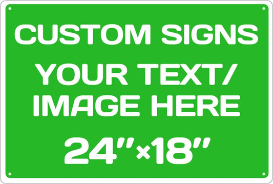 Personalized Aluminum Weatherproof Metal Sign - Multiple Sizes, Custom Text and Picture - Hazard, Garden, Custom Door Sign