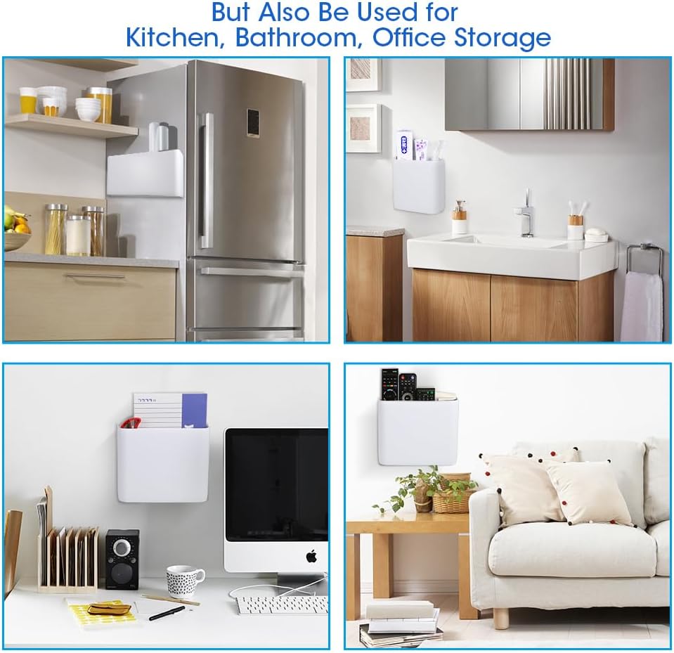 Picowe 3 PCS Magnetic Laundry Storage, Magnetic Storage Box for Laundry Room, Kitchen, Bathroom, Office, Space-Saving Trash Container Hanging on Dryer, Washer or Wall Mount Trash Bin (White)