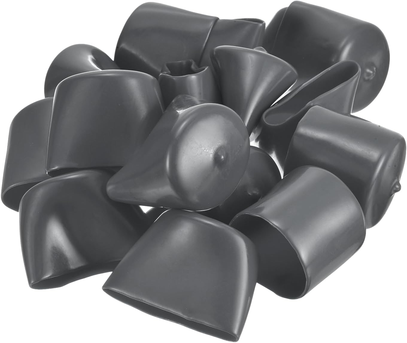 uxcell 20pcs Rubber End Caps 42mm ID Vinyl Round Tube Bolt Cap Cover Thread Protectors Dark Grey