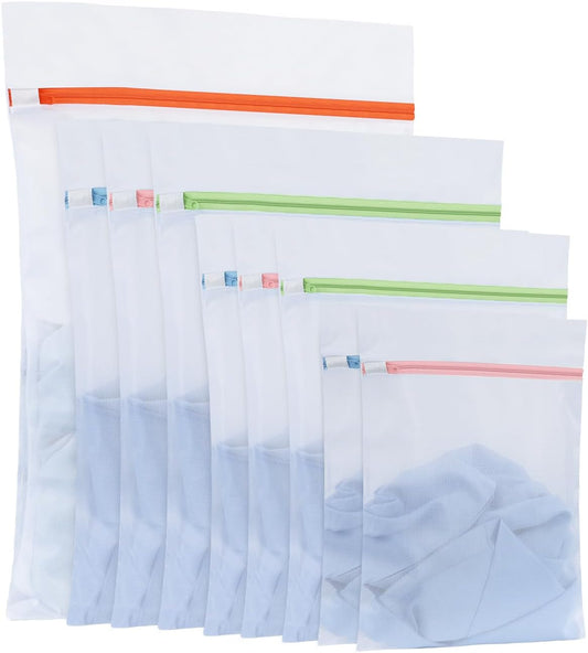 OTraki 9 PCS Mesh Laundry Bags for Delicates 4 Sizes Laundry Bags Mesh Wash Bags with Zipper Clothing Washing Bags Reusable Travel Storage Organize Bag for Clothes Underwear Bra Lingerie Socks Toy